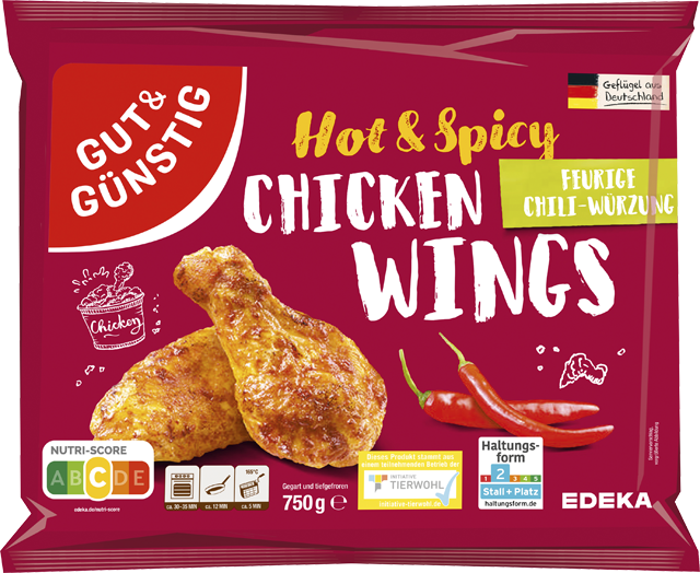 Gut & Günstig Chicken Wings Hot & Spicy, Barbecue, Honey & Garlic oder Classic