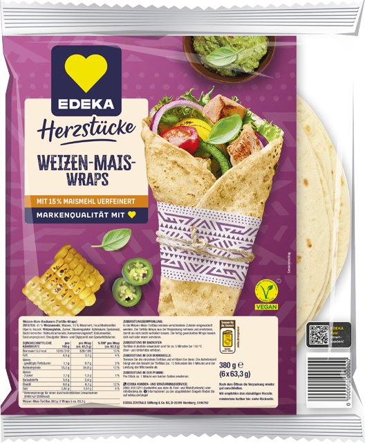 EDEKA Herzstücke Weizen-Mais-Wraps