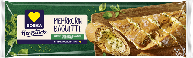 EDEKA Herzstücke Mehrkornbaguette Gartenkräuter oder Laugenbaguette Kräuterbutter