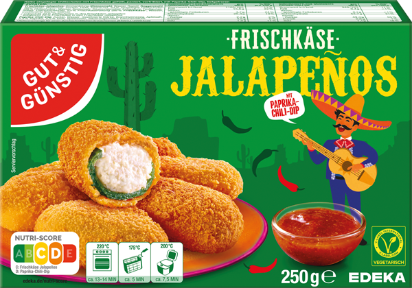 GUT&GÜNSTIG Chili-Cheese-Nuggets, Mozzarella-Sticks oder Frischkäse-Jalapenos