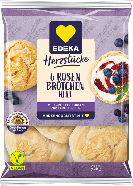 EDEKA Herzstücke Rosenbrötchen hell oder dunkel