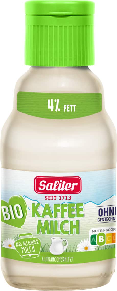 Saliter Bio Kaffee Milch oder Sahne