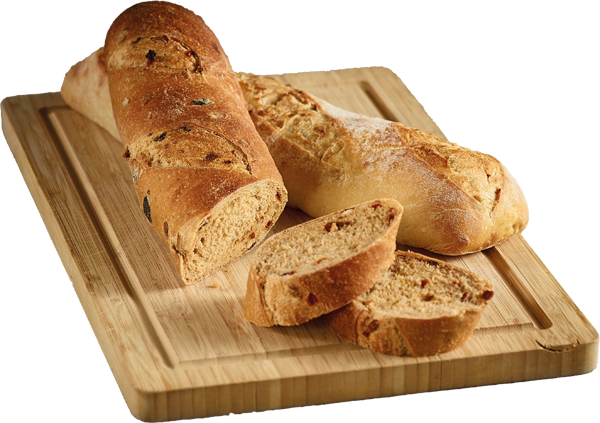 Rustikales Baguette Zwiebel oder Peperoni