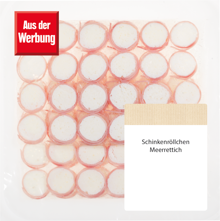 Schinkenröllchen mit Meerrettichfrischkäse gefüllt