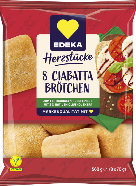 EDEKA Herzstücke Ciabatta Brötchen oder Steinofenbrötchen 