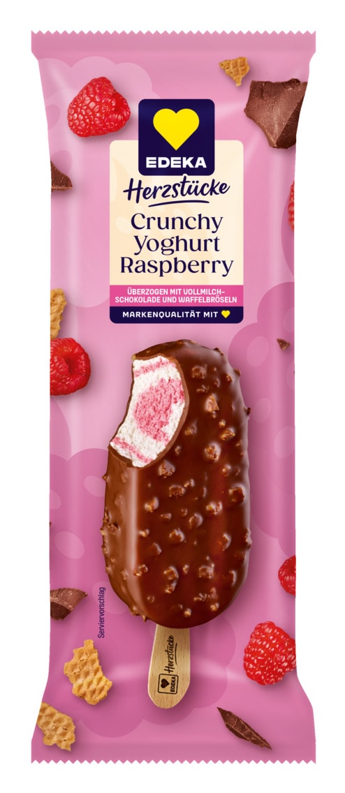 EDEKA Herzstücke Crunchy Yoghurt Raspberry oder White Chocolate & Cookie Eis