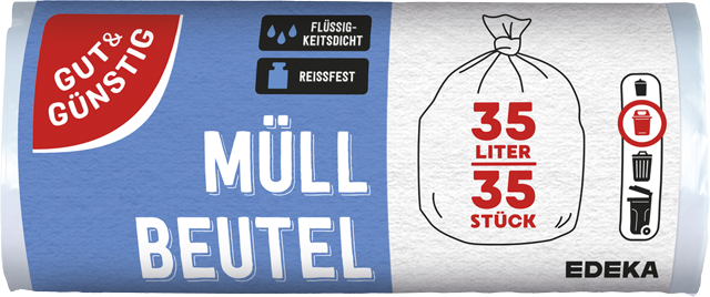 Gut & Günstig Müllbeutel mit Zugband oder Tragegriff