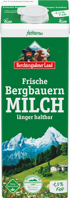 Ab Donnerstag erhältlich: Berchtesgadener Land Frische Bergbauern Milch 