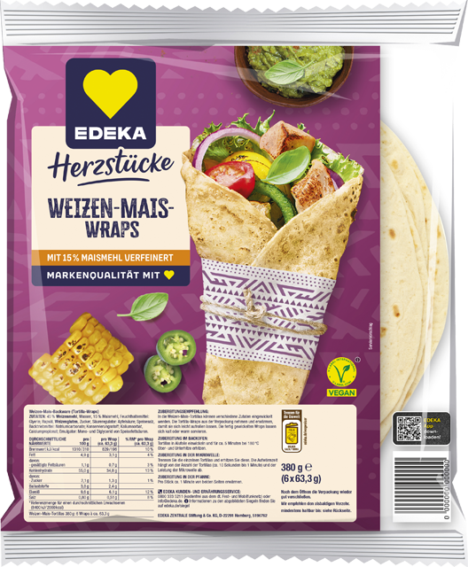 Donnerstag bis Samstag: EDEKA Herzstücke Weizen-Mais-Wraps