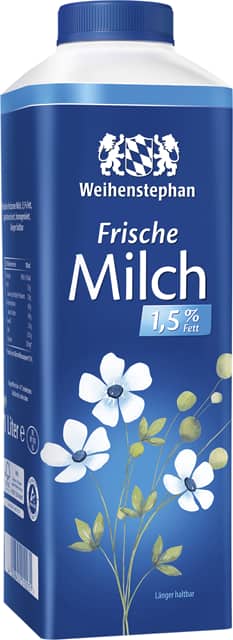 Weihenstephan frische Milch 1,5% Fett oder 3,5% Fett 