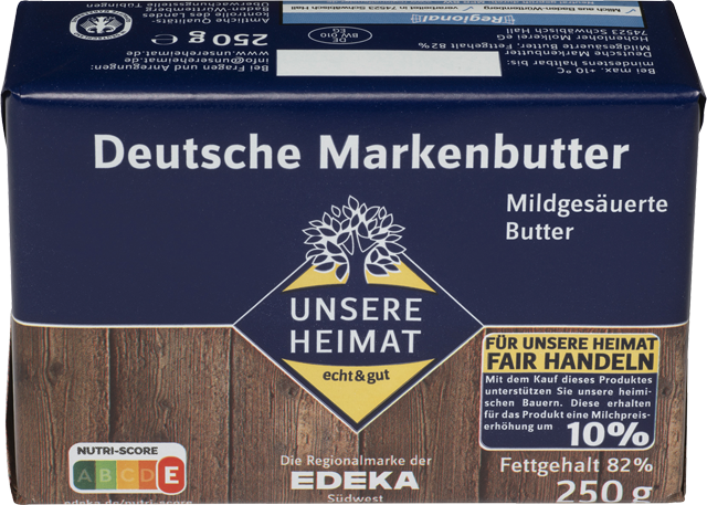 Ab Donnerstag erhältlich: Unsere Heimat – echt & gut Deutsche Markenbutter  mildgesäuert 