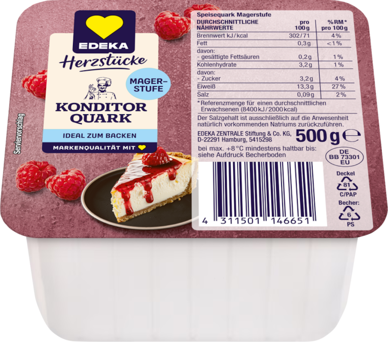 EDEKA Herzstücke Konditor-Quark