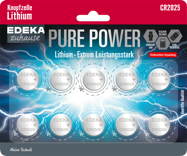 EDEKA zuhause Knopfzelle Lithium CR2025 oder CR2032