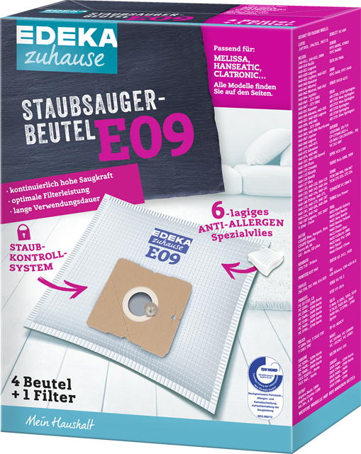 *EDEKA zuhause Staubsaugerbeutel „E09“