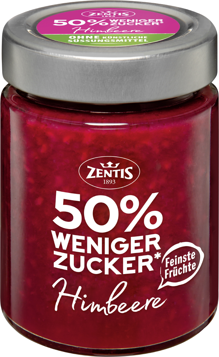Zentis Fruchtaufstrich 50% weniger Zucker oder Naturrein