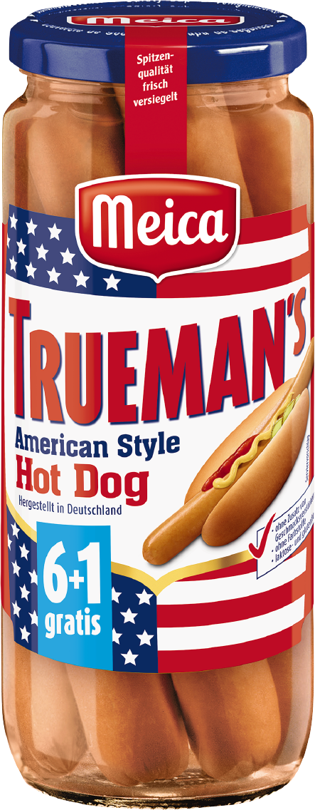 Meica Trueman`s Hot-Dog American Style oder 100 % Geflügel