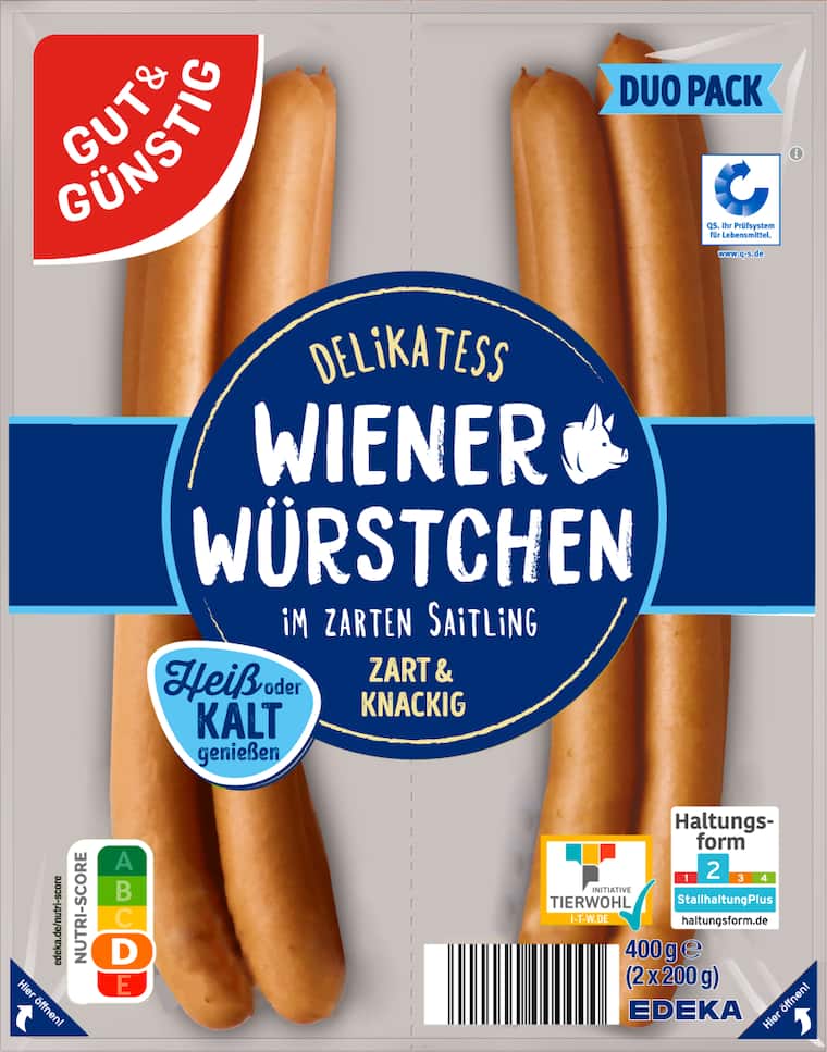 GUT&GÜNSTIG Delikatess oder Geflügel Wiener Würstchen