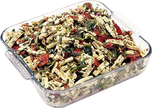 Käse-Paprika-Salat mit Lauch