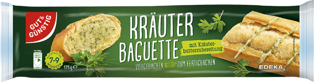 Gut & Günstig Kräuter- oder Knoblauch-Baguette 