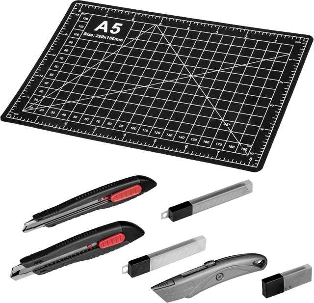 BRÜDER MANNESMANN Messer-Set mit Schneidematte