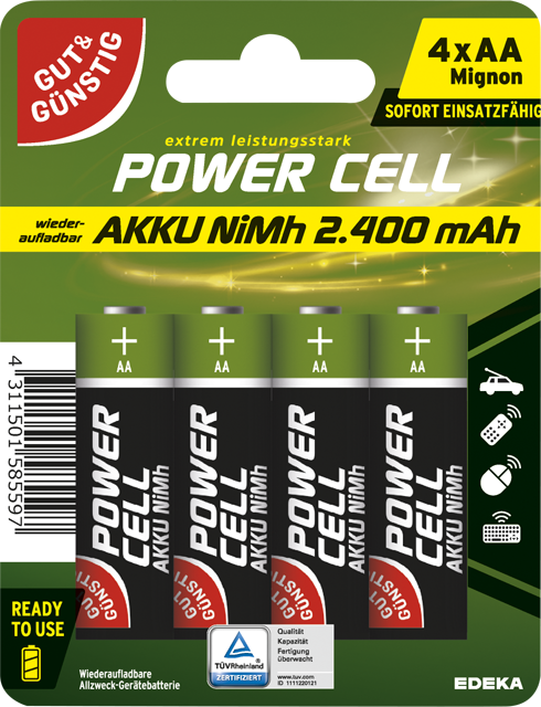 Gut & Günstig Power-Cell-Akkus