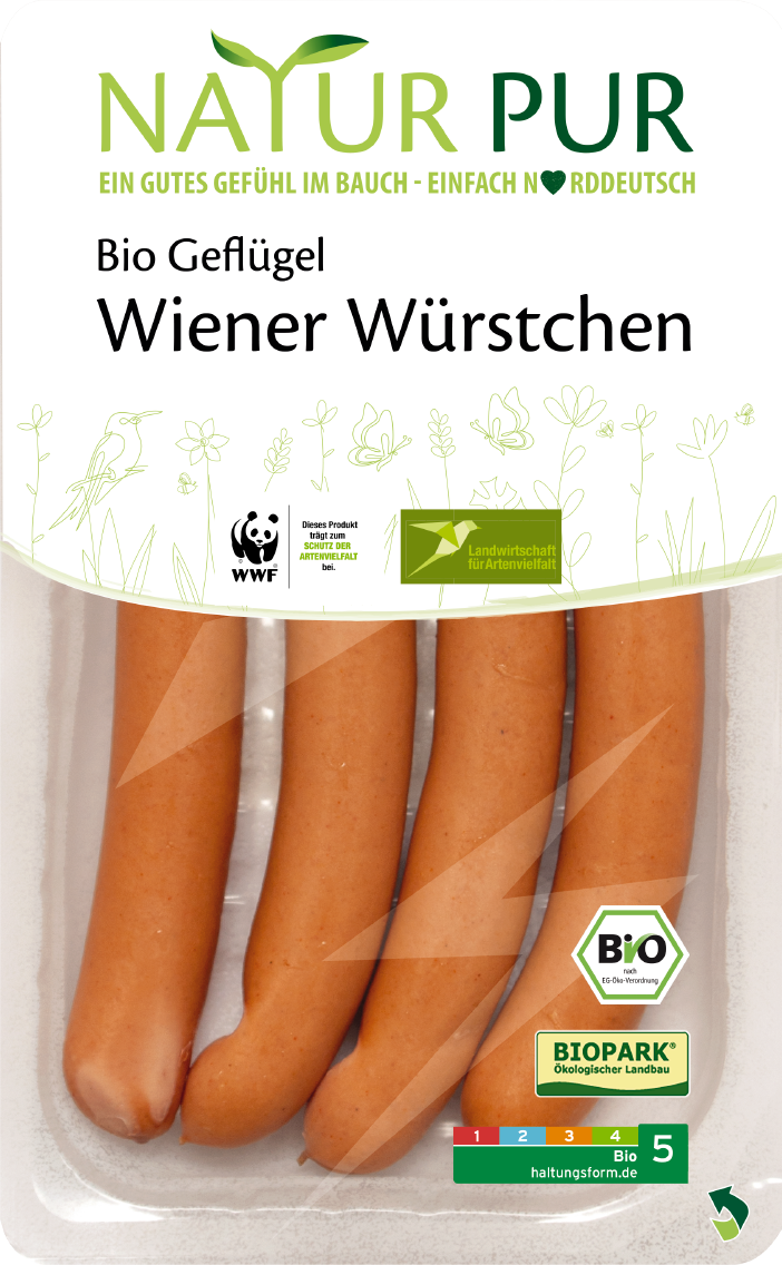 Natur Pur Geflügel Wiener Würstchen