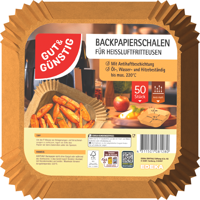 Gut & Günstig Backpapierschalen