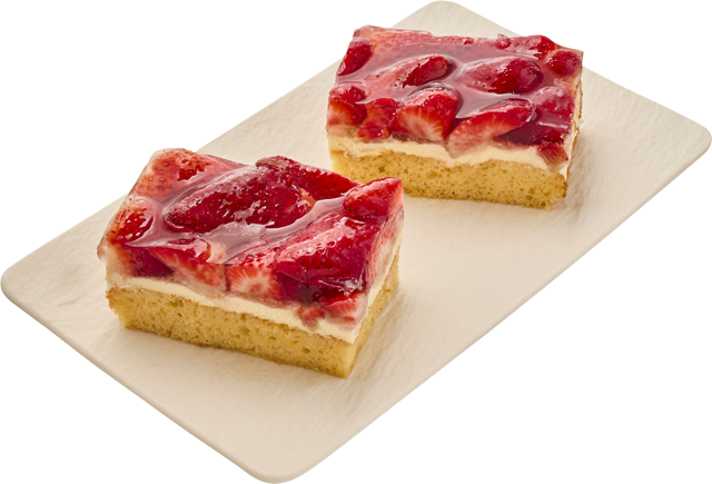 Ab Donnerstag erhältlich: Erdbeer-Schnitten – 2 Stück