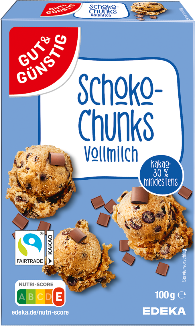 GUT&GÜNSTIG Schoko Chunks, Schoko Tropfen oder Raspelschokolade