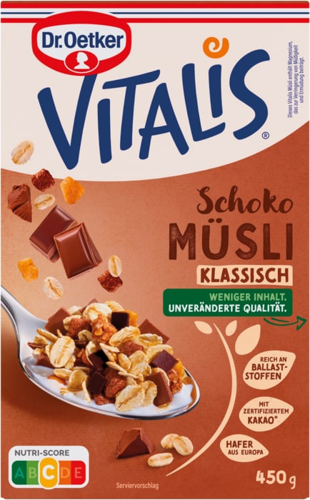 Dr. Oetker Vitalis Müsli oder Paula Müslispaß