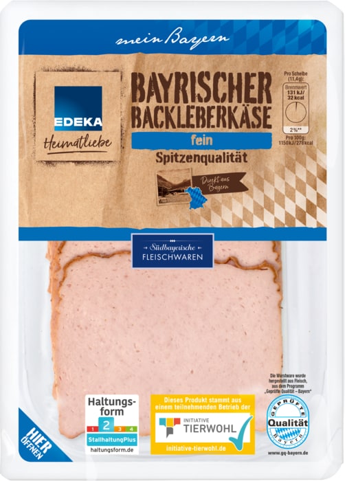 Bayerischer Leberkäse* fein, Gelbwurst* oder Fleischwurst*