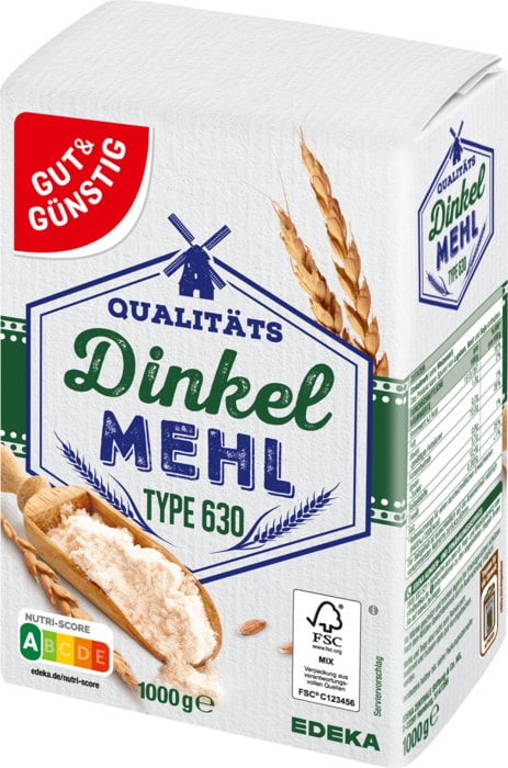 Gut&Günstig Qualitäts-Dinkel-Mehl Type 630 oder Dinkelvollkornmehl