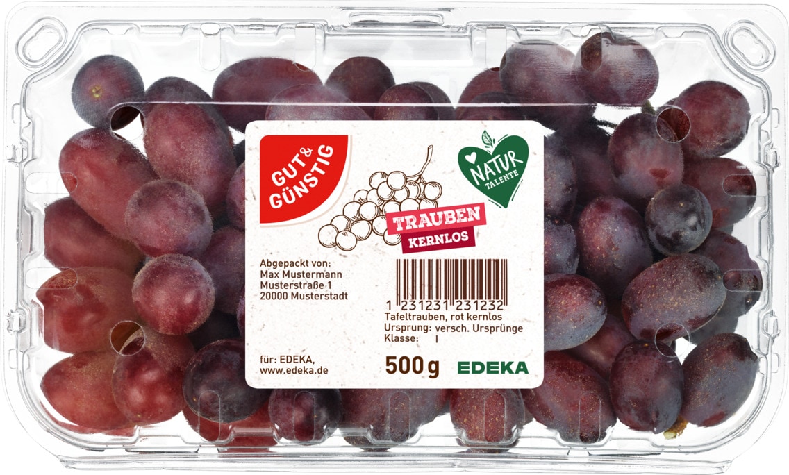 Gut & Günstig Tafeltraufen rot kernlos