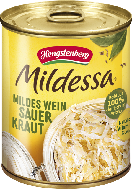 Hengstenberg Mildessa Mildes Weinsauerkraut oder Traditioneller Rotkohl
