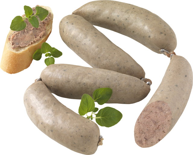 Frische Leberwürstchen oder Blutwürstchen 