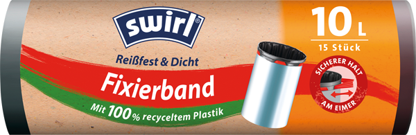Swirl Müllbeutel mit Fixierband