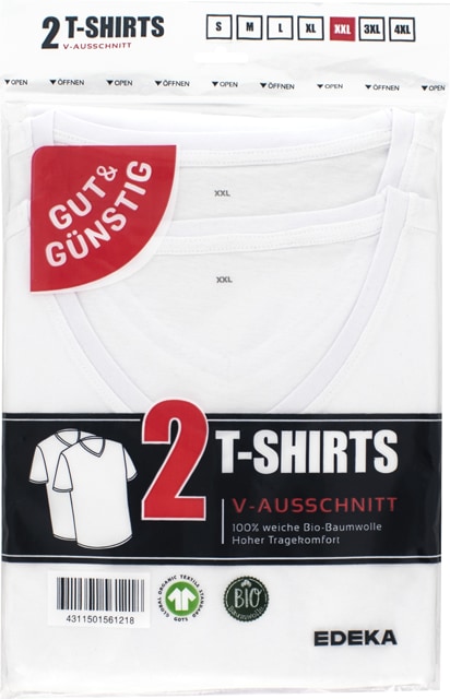 Gut & Günstig Herren Basic T-Shirt V-Ausschnitt
