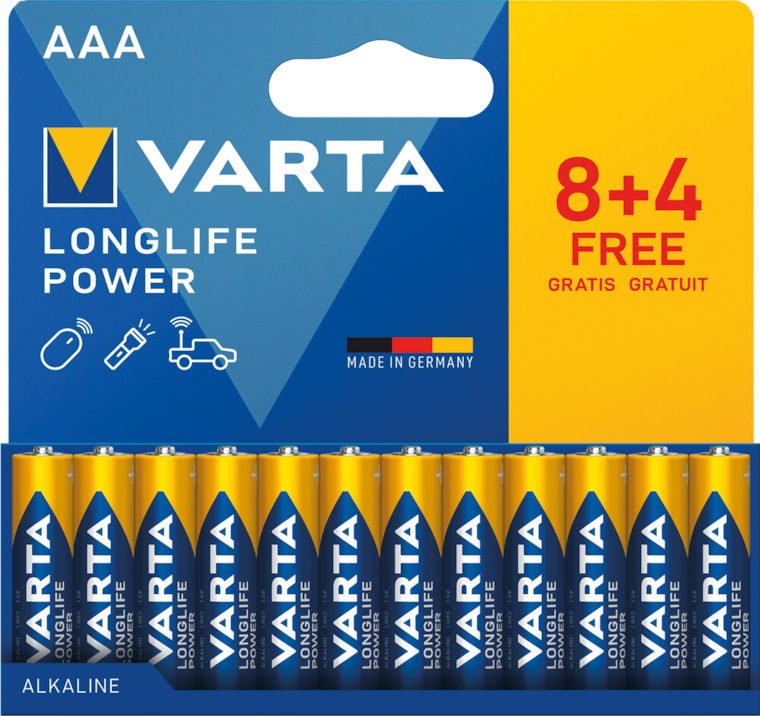 Varta Longlife Power Micro AAA oder  Mignon AA