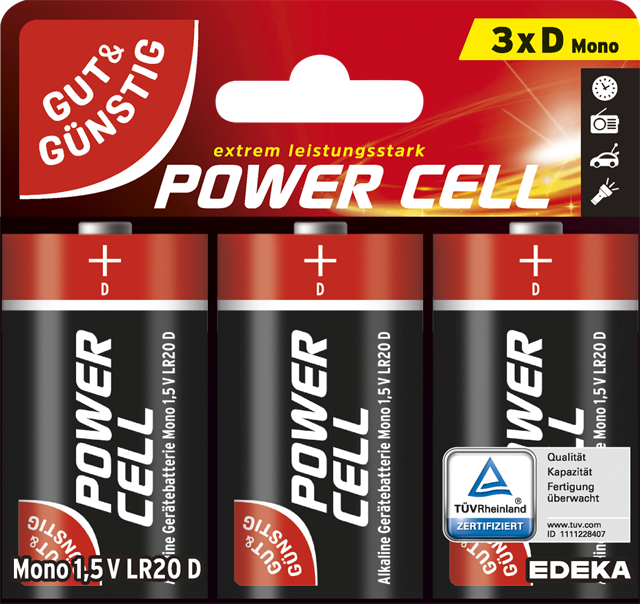 Gut & Günstig Alkaline-Batterie Mono D