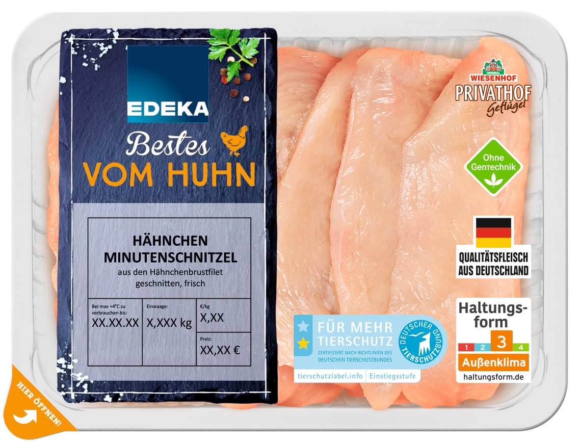 EDEKA Bestes vom Huhn Hähnchen Minutenschnitzel