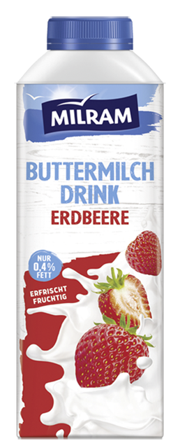 Milram Buttermilch Drink Erdbeere oder Zitrone