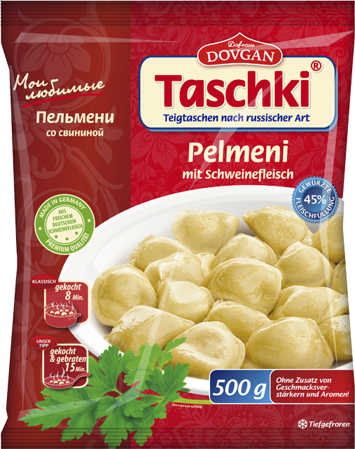 Dovgan Taschki Pelmeni mit Schweinefleisch oder Putenfleisch