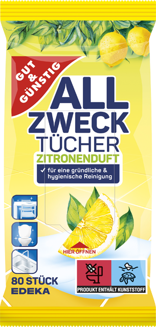 Gut & Günstig Allzweck-Tücher Zitronenduft 
