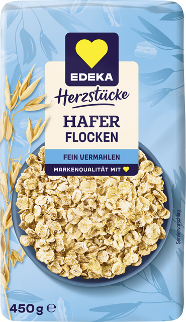 3 Packungen EDEKA Herzstücke Haferflocken fein vermahlen