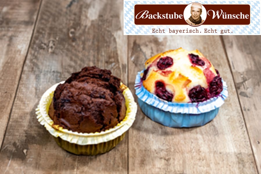 Schoko- und Kirsch-Muffin