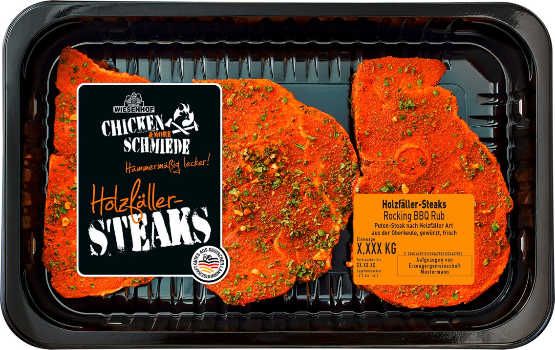 Wiesenhof Chicken & More Schmiede Holzfäller-Steaks, Rocking BBQ Rub