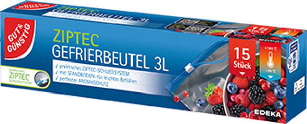 GUT&GÜNSTIG Ziptec-Gefrierbeutel 3l