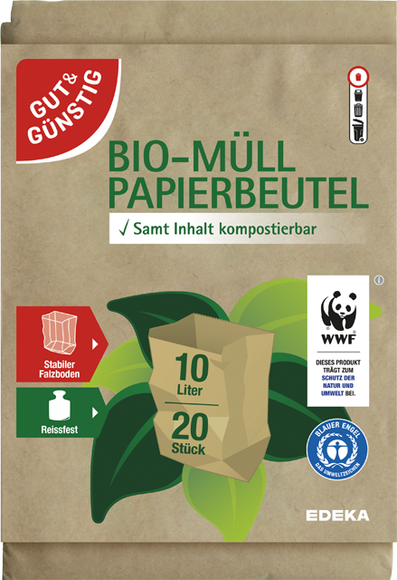 Gut & Günstig Bio-Müll Papierbeutel 