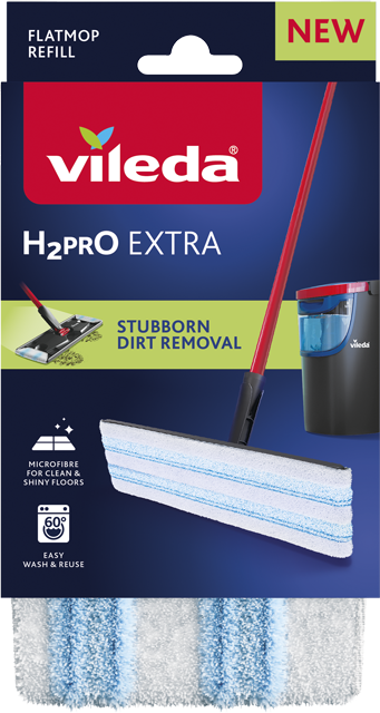 vileda Ersatzbezug-Flachwischer „H2PrO Flat Mop“