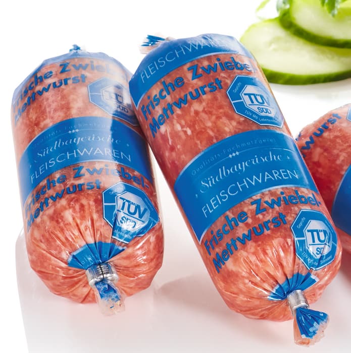 Rein-Rind-* oder Zwiebel-Mettwurst*